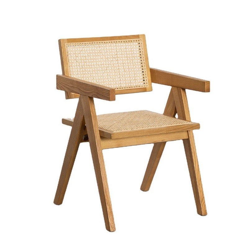 천연 견고한 라탄 커버 재료 레스토랑 호텔을위한 현대 고형 나무 식탁 의자