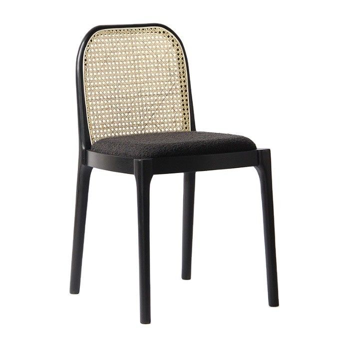 양털/벨벳 라탄 식탁 의자 W47*D50*H78CM 고급 현대 목재