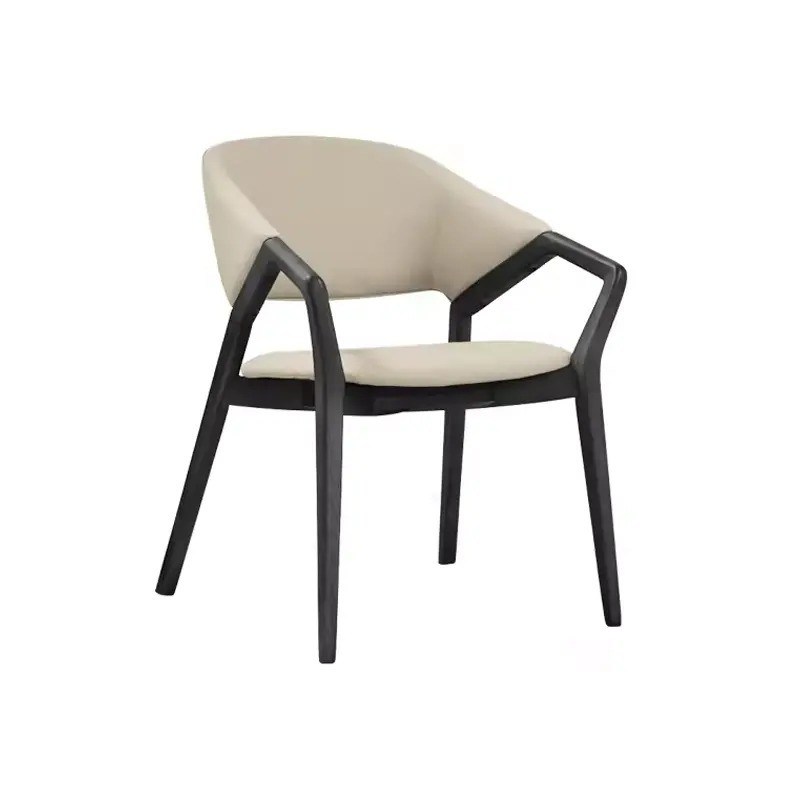 메일 포장 노르딕 스타일의 카페와 레스토랑을위한 단단한 나무 PU 가죽 식탁 의자