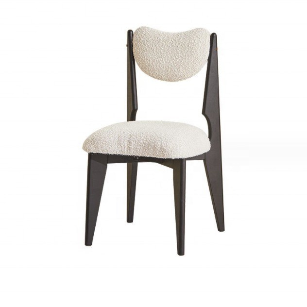 모든 스타일 침실 나무 식탁 의자 색상 맞춤형과 검은 다리 흰색 벨벳